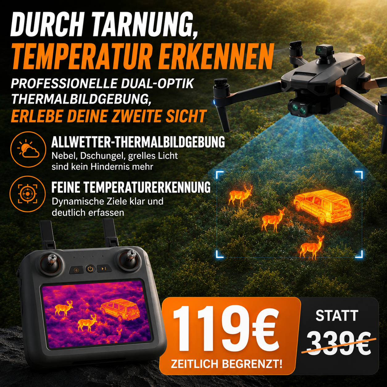 BGBDHZ T8 Max Wärmebilddrohne/Wärmebildgebung + Jagd + Transport + Nutzlast + Lieferung + Einsatzort