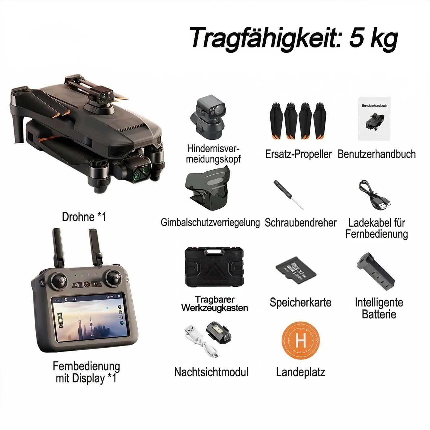 BGBDHZ T8 Max Wärmebilddrohne/Wärmebildgebung + Jagd + Transport + Nutzlast + Lieferung + Einsatzort